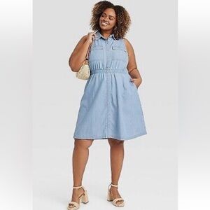 Chambray Button Up Dress